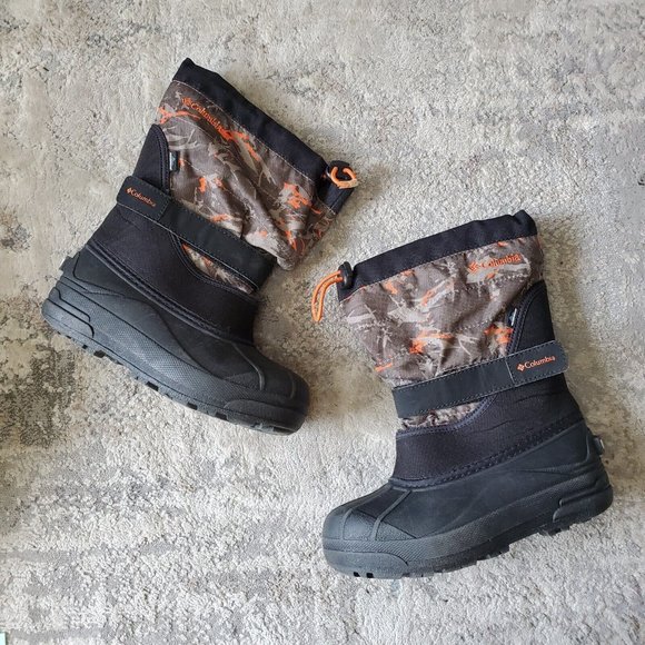 Columbia Powderbug Plus II Size 3 Youth Print Camo Hunter Orange Black Heatwave - Picture 1 of 10
